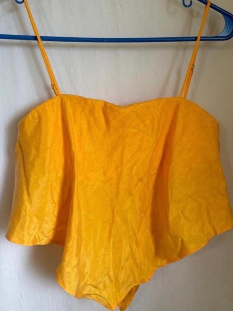 Zara Flowy Yellow Bandeau Top Nwt Xs